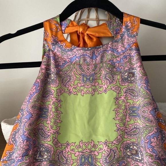 MM Couture by Miss Me Orange Halter Dress with Open Back - Picture 3 of 8